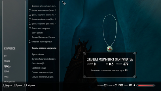 Основные и дополнительные характеристики персонажа в The Elder Scrolls 5: Skyrim